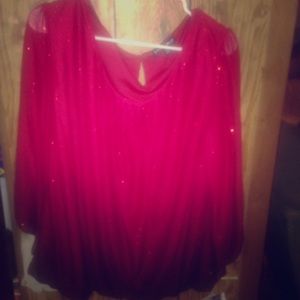 Sparkle Red Balayage Top